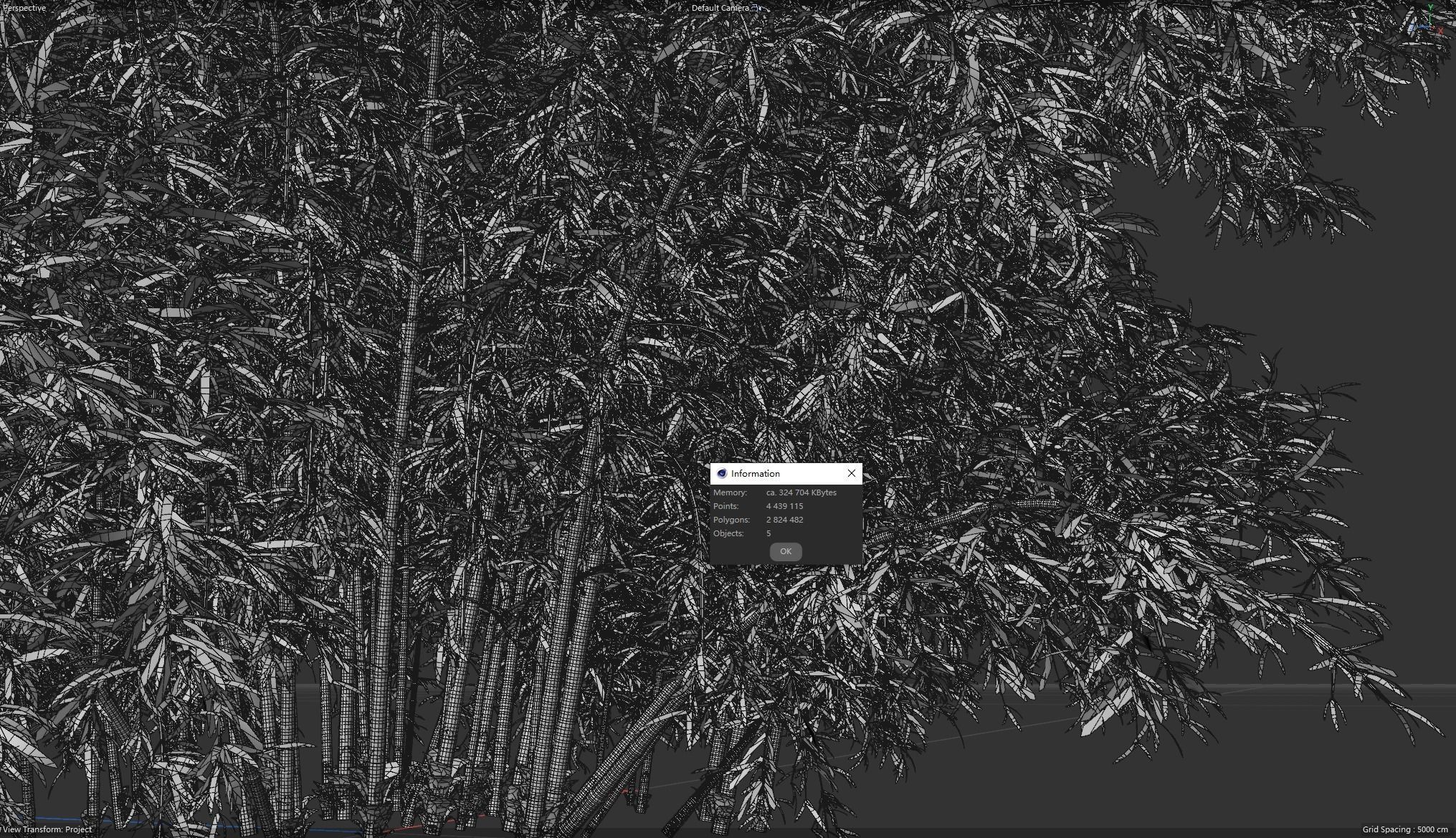 High Quality Bamboo Bush 09 3D model_6