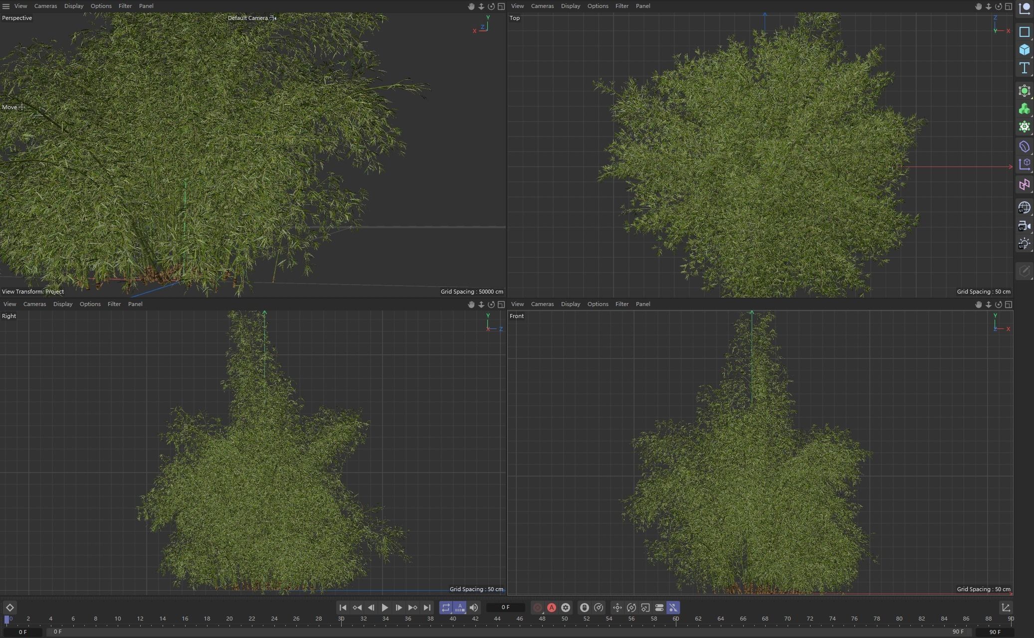 High Quality Bamboo Bush 10 3D model_3