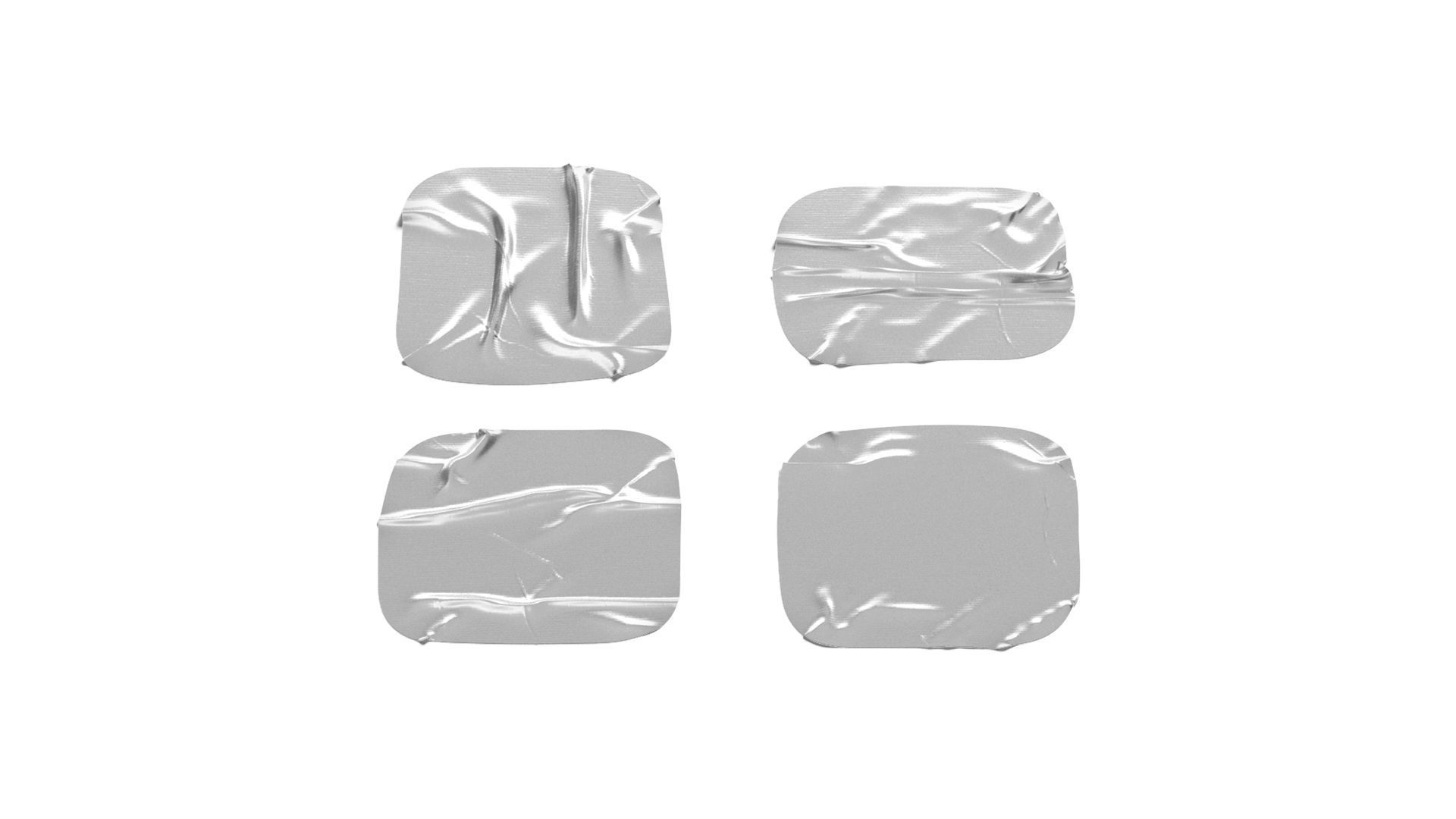 Adhesive Sticker Tape Set - square scotch piece 3D model_2