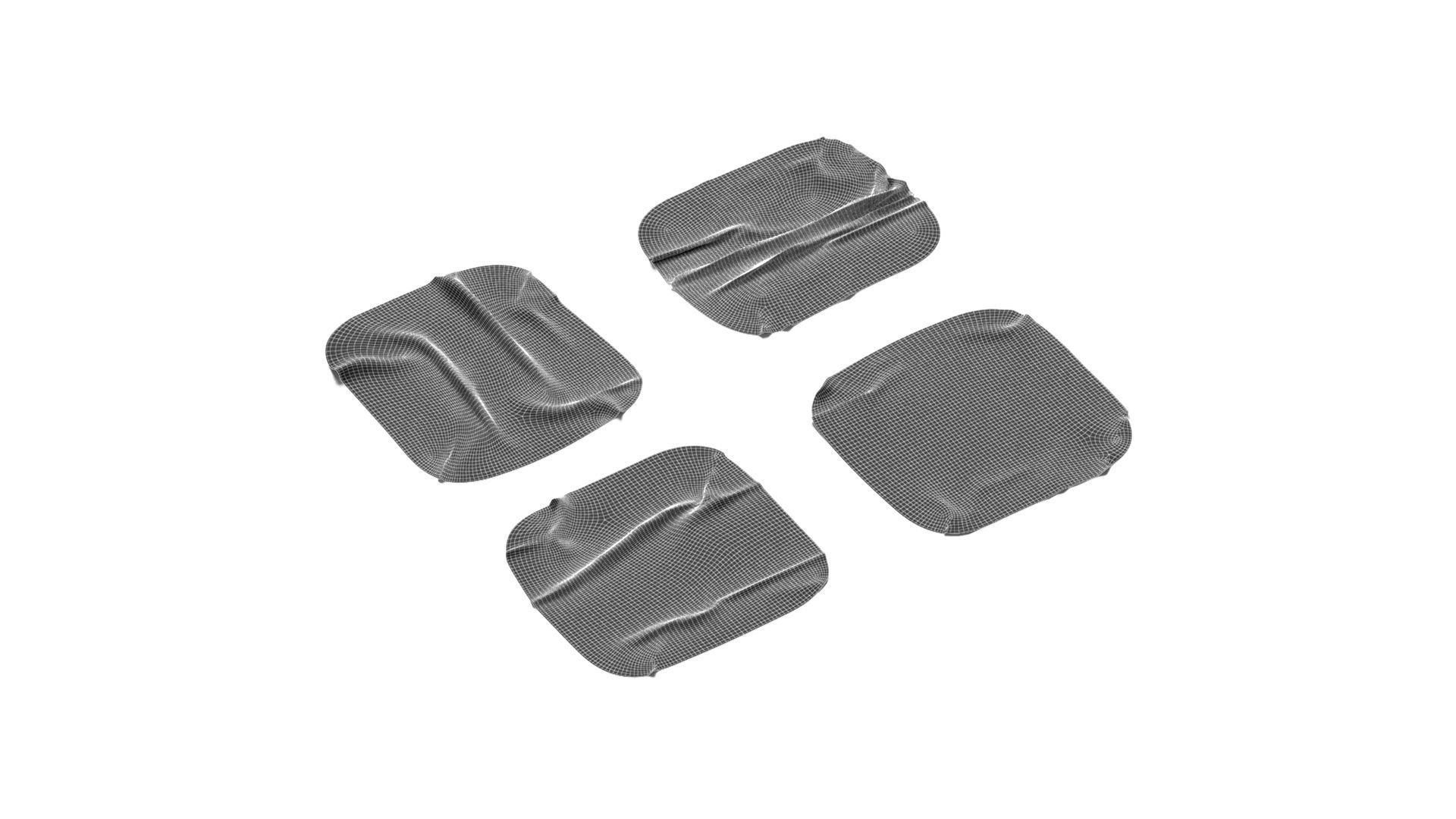 Adhesive Sticker Tape Set - square scotch piece 3D model_7