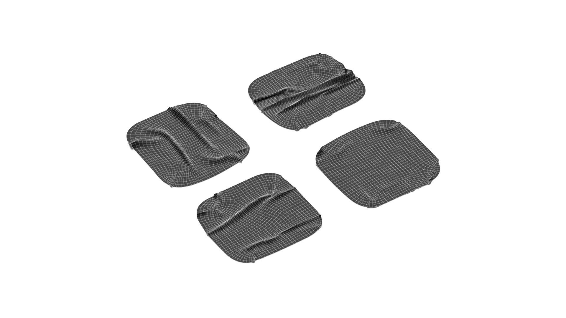 Adhesive Sticker Tape Set - square scotch piece 3D model_6