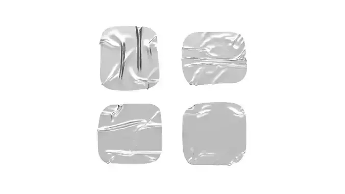 Adhesive Sticker Tape Set - square scotch piece 3D model