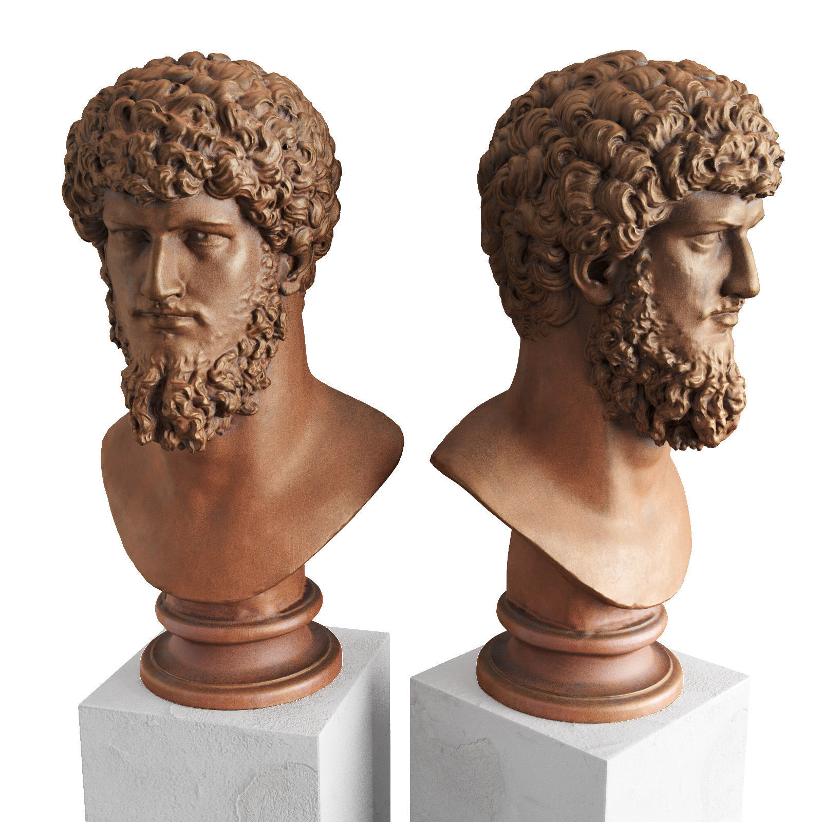 Lucius Verus Youg Bust Low-poly 3D model_5