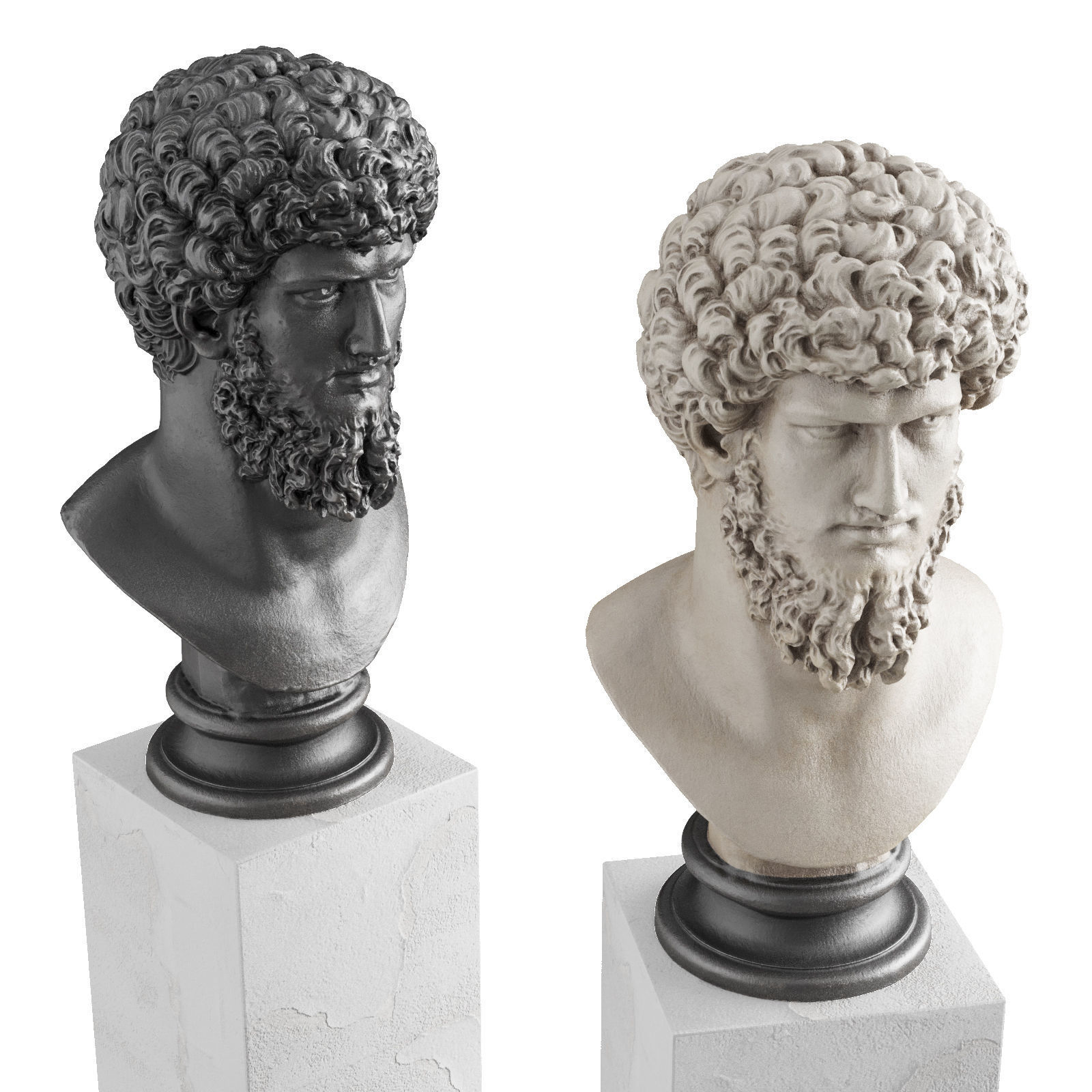 Lucius Verus Youg Bust Low-poly 3D model_6