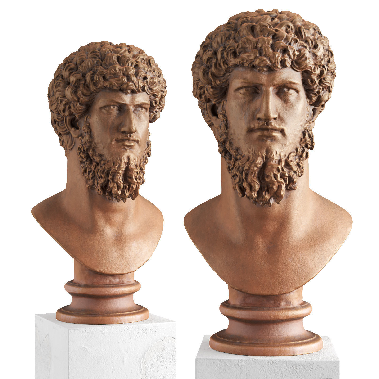 Lucius Verus Youg Bust Low-poly 3D model_3