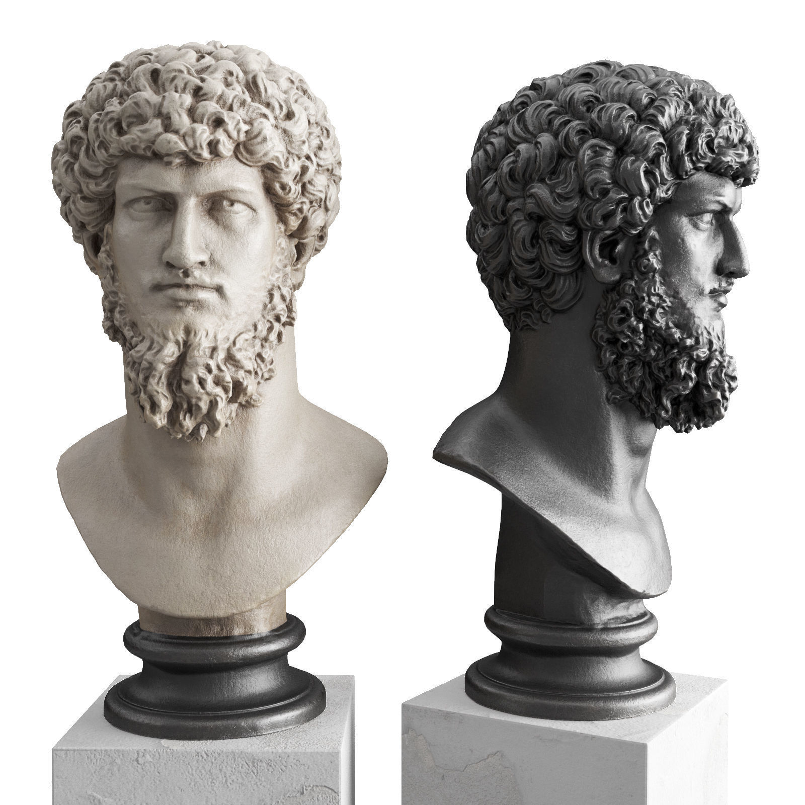 Lucius Verus Youg Bust Low-poly 3D model_4