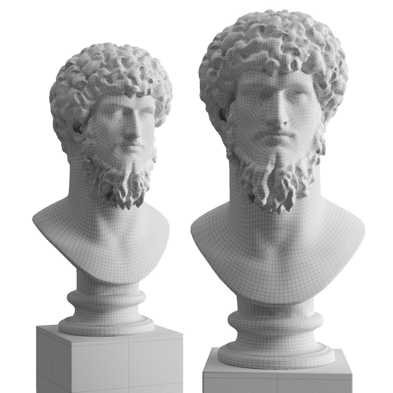 Lucius Verus Youg Bust Low-poly 3D model_7