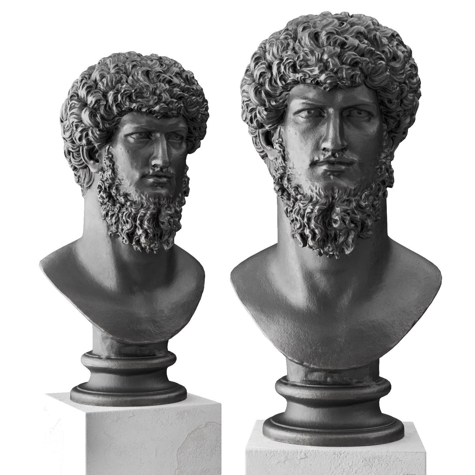Lucius Verus Youg Bust Low-poly 3D model_2