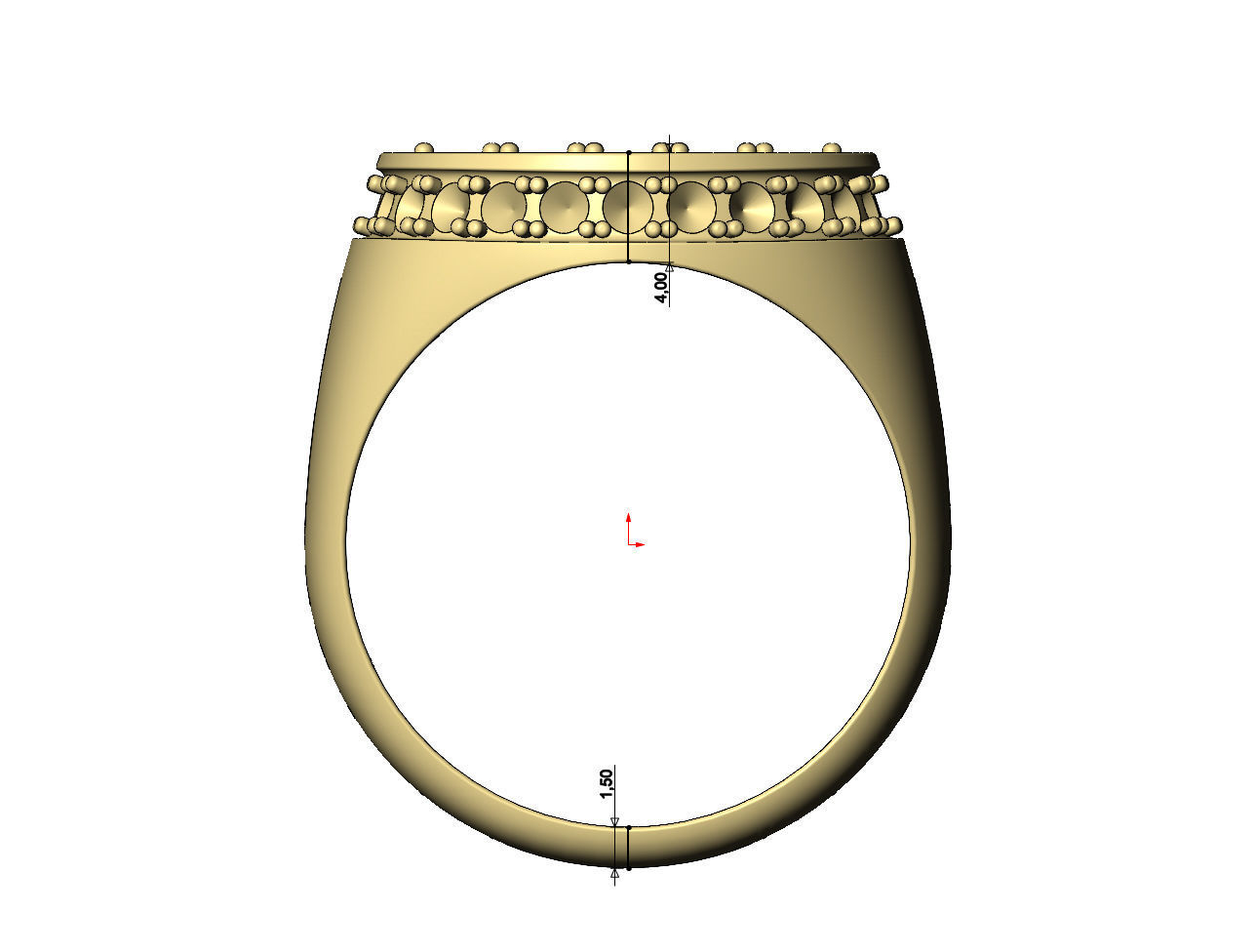 Square cluster and diamond side round signet ring US sizes 8to11 3D print model_8