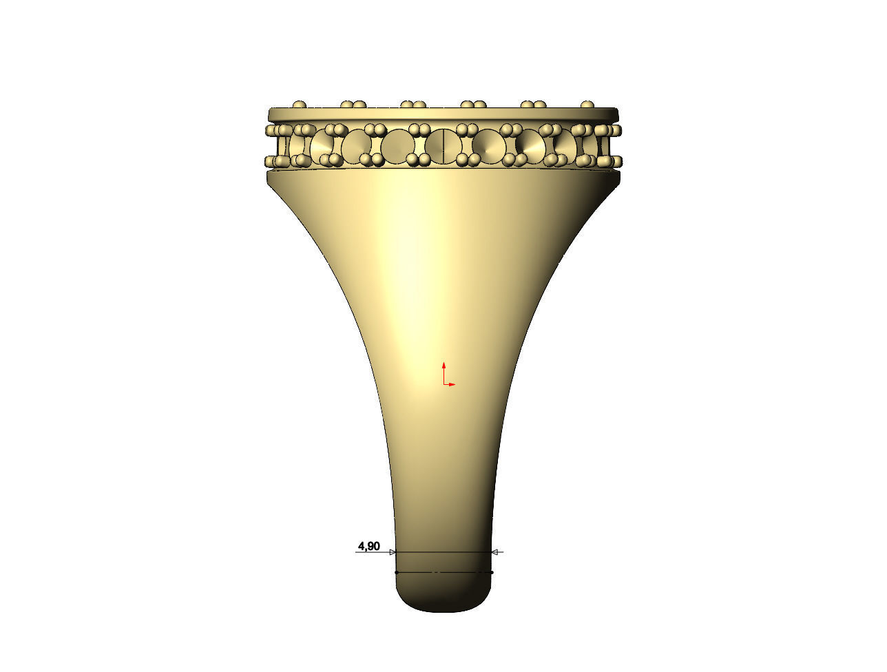 Square cluster and diamond side round signet ring US sizes 8to11 3D print model_9