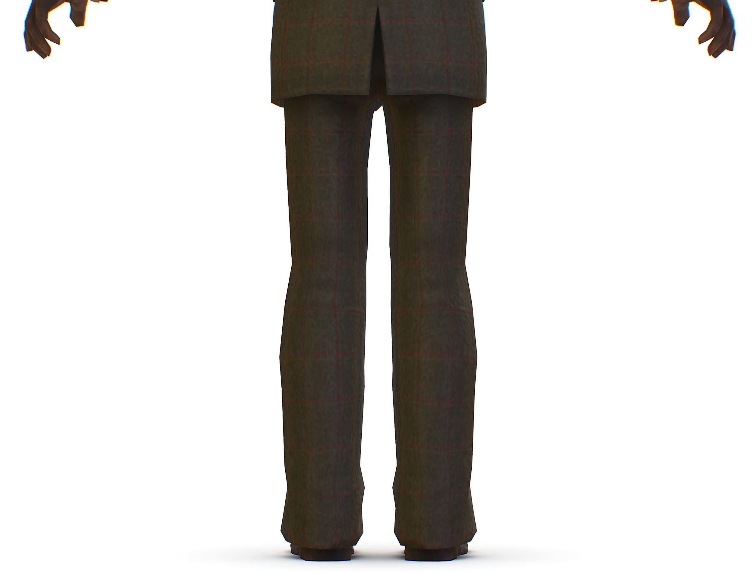 African-American Man boss in a classic suit Low-poly 3D model_23