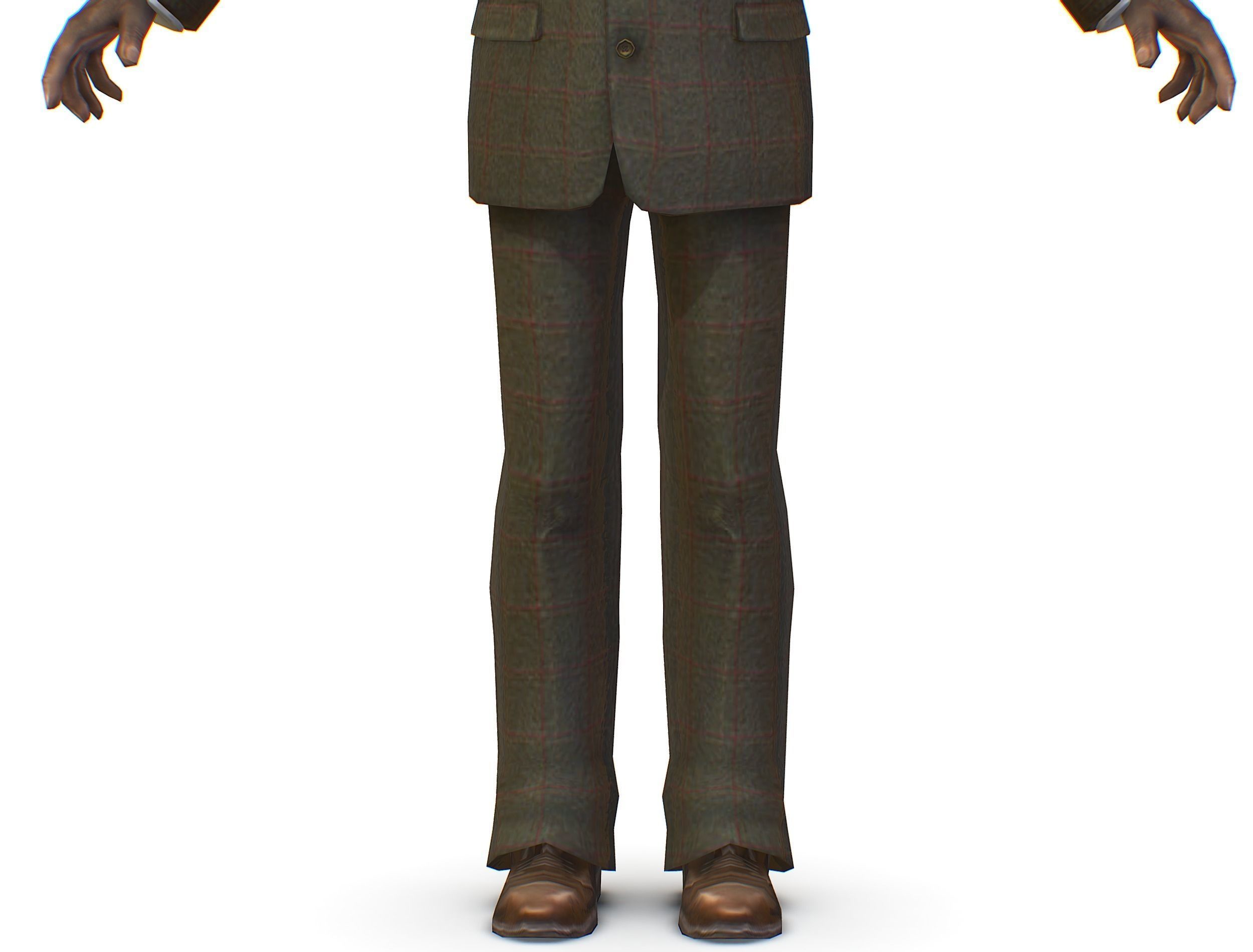 African-American Man boss in a classic suit Low-poly 3D model_21