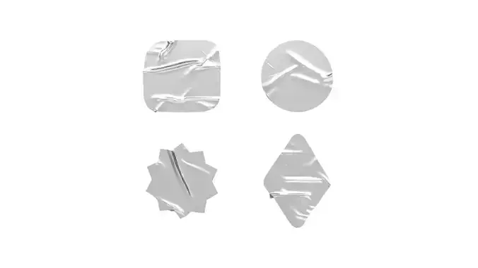 Adhesive Sticker Tape Set - round square rhombus star 4 shape Low-poly 3D model