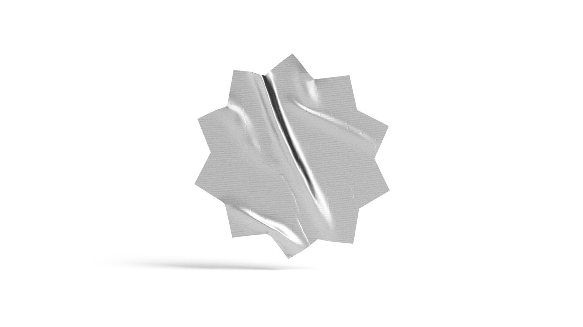 Adhesive Sticker Tape Set - round square rhombus star 4 shape Low-poly 3D model_4