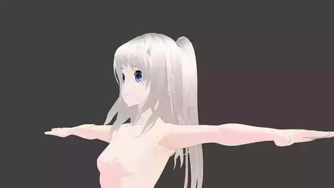 T pose rigged model - Tomori Nao anime girl 3D model