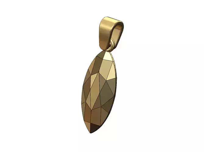 Faceted shaped marquise metal diamond pendant charm 