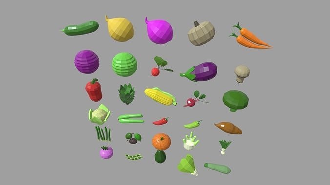 Low Poly Vegetables Pack 01 Low-poly 3D model 7
