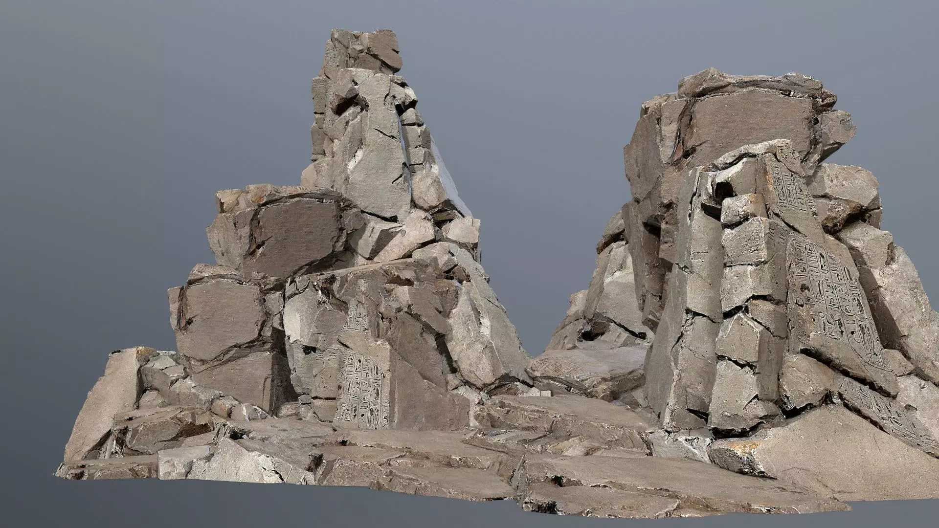 desert rocks Low-poly 3D model_0