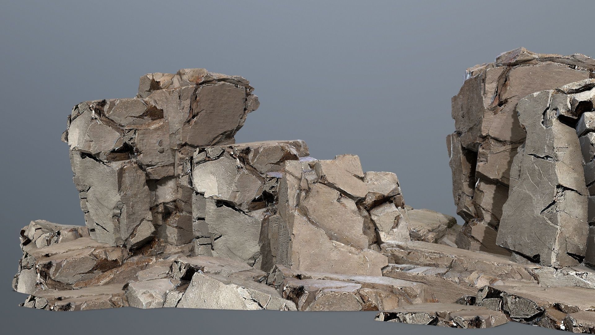 desert rocks Low-poly 3D model_1