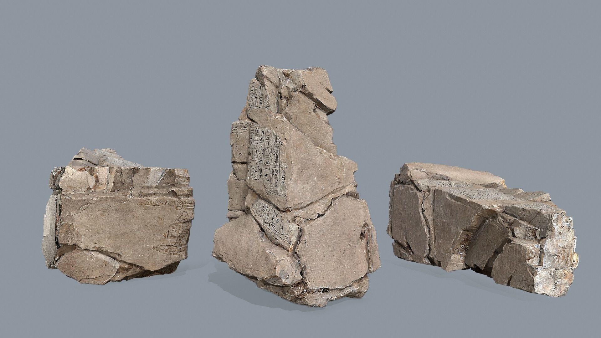 desert rocks Low-poly 3D model_2