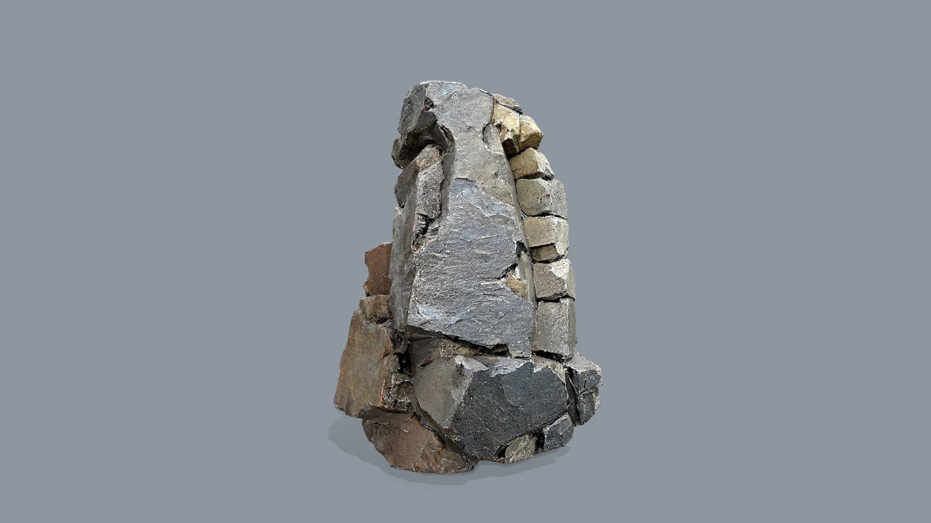 cliff rocks Low-poly 3D model_10