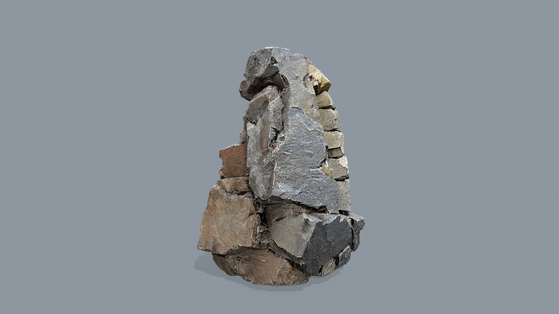 cliff rocks Low-poly 3D model_3