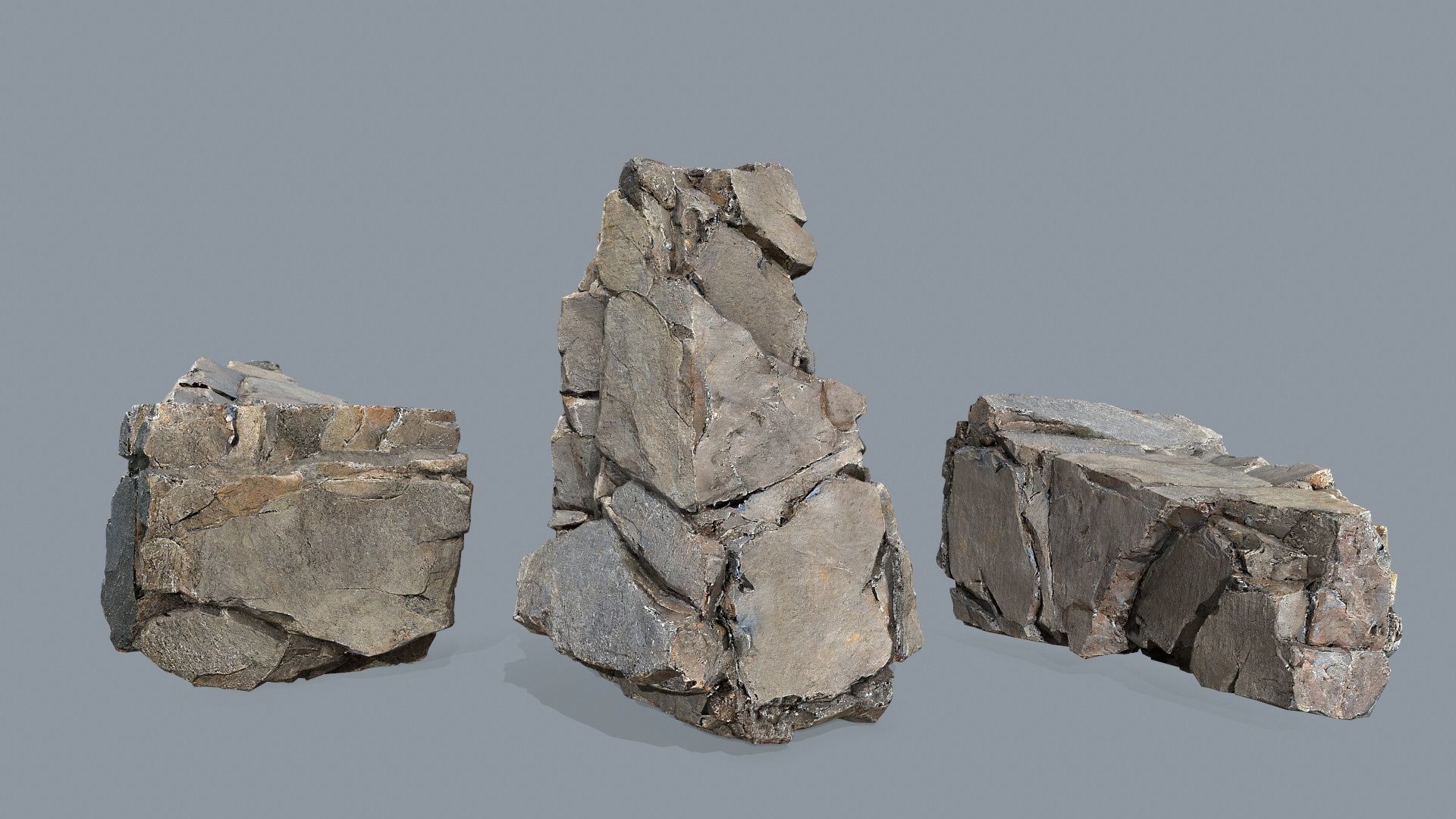 cliff rocks Low-poly 3D model_2