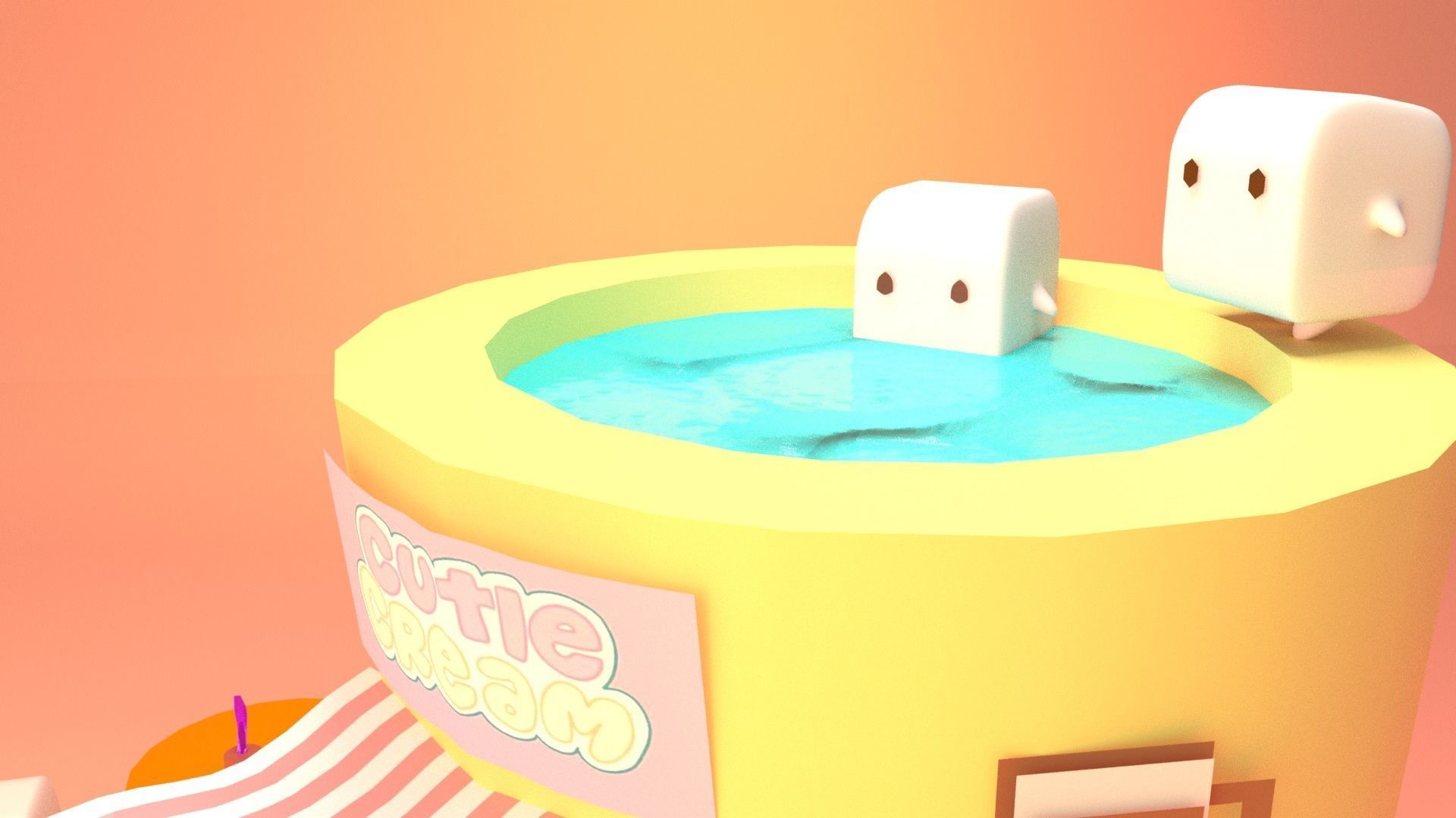 A cute house 3D model Low-poly 3D model_1