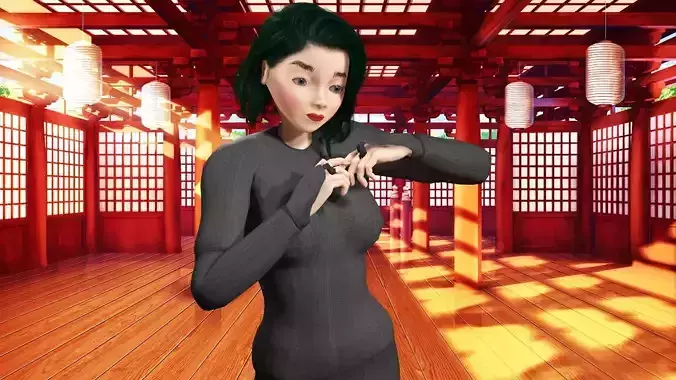 cute Karate girl 3D model