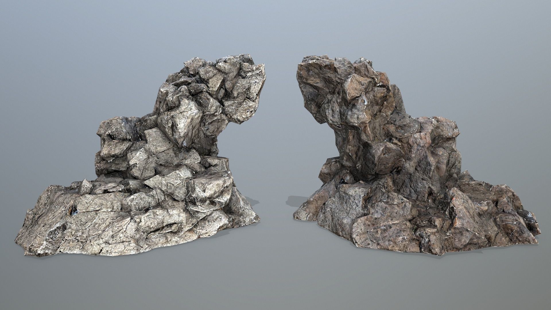 cliff rocks set 10 Low-poly 3D model_2
