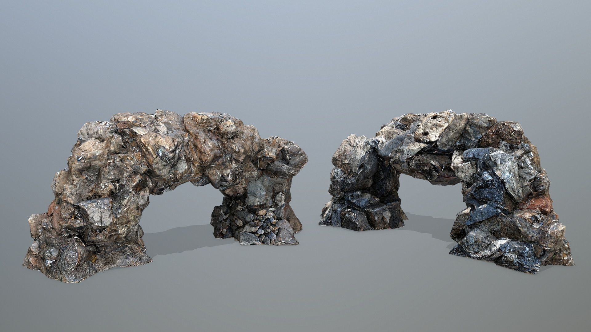 cliff rocks set 10 Low-poly 3D model_1