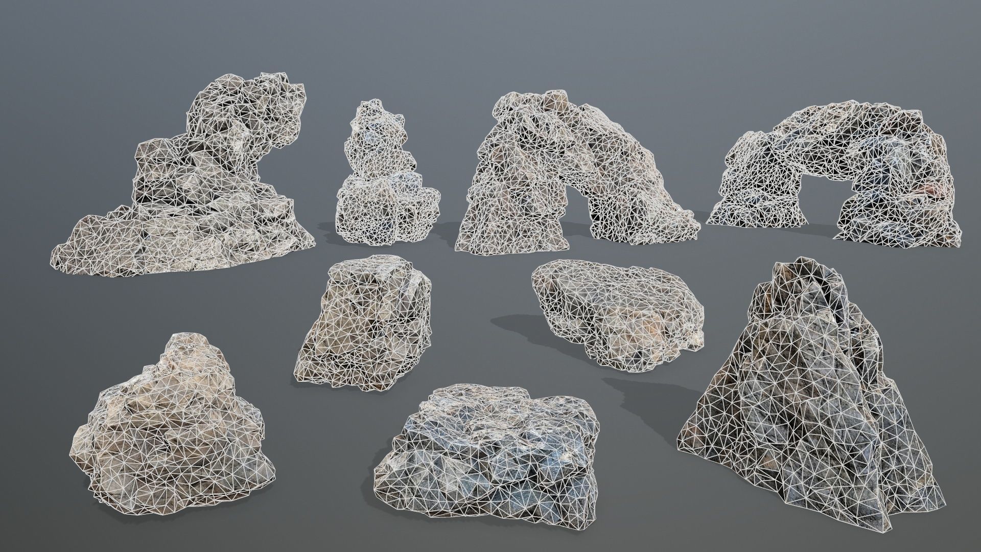 cliff rocks set 10 Low-poly 3D model_19