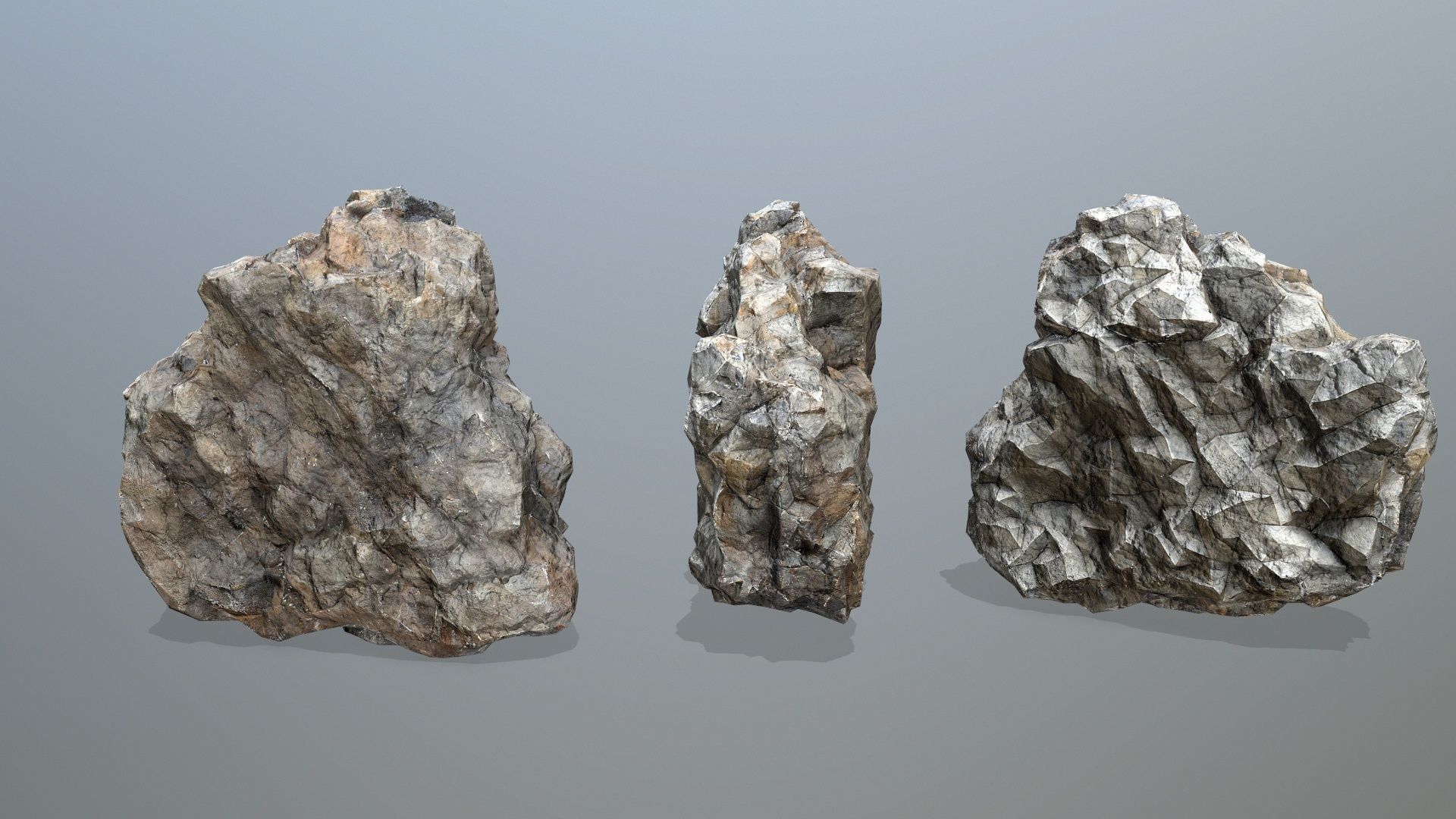 cliff rocks set 10 Low-poly 3D model_7