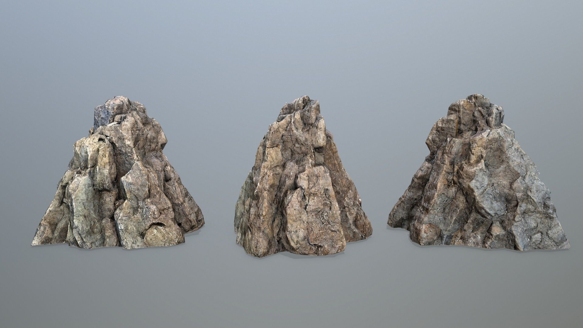 cliff rocks set 10 Low-poly 3D model_4