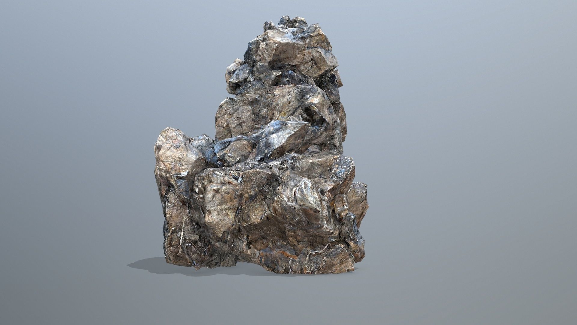 cliff rocks set 10 Low-poly 3D model_17