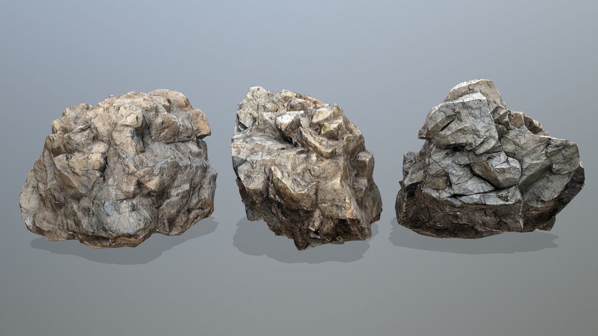 cliff rocks set 10 Low-poly 3D model_9