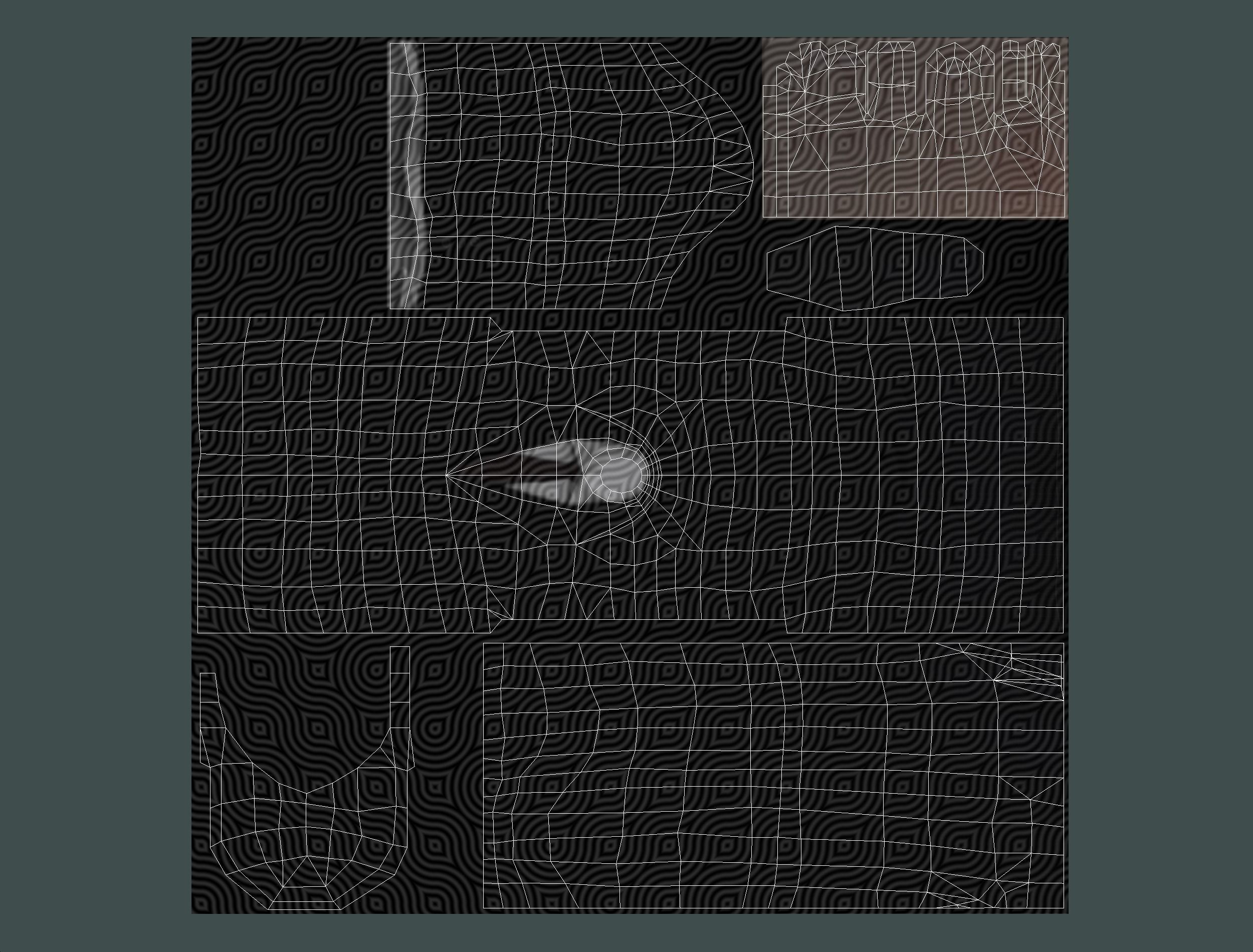 Big boss man Body in a classic black suit with white stripes Low-poly 3D model_39