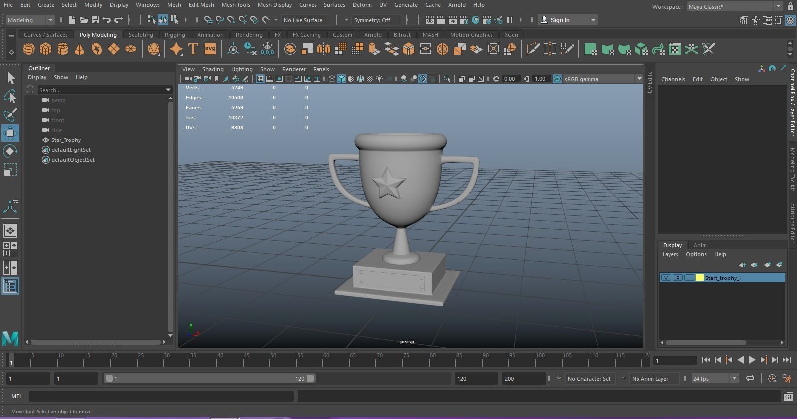 star trophy 3D model_7