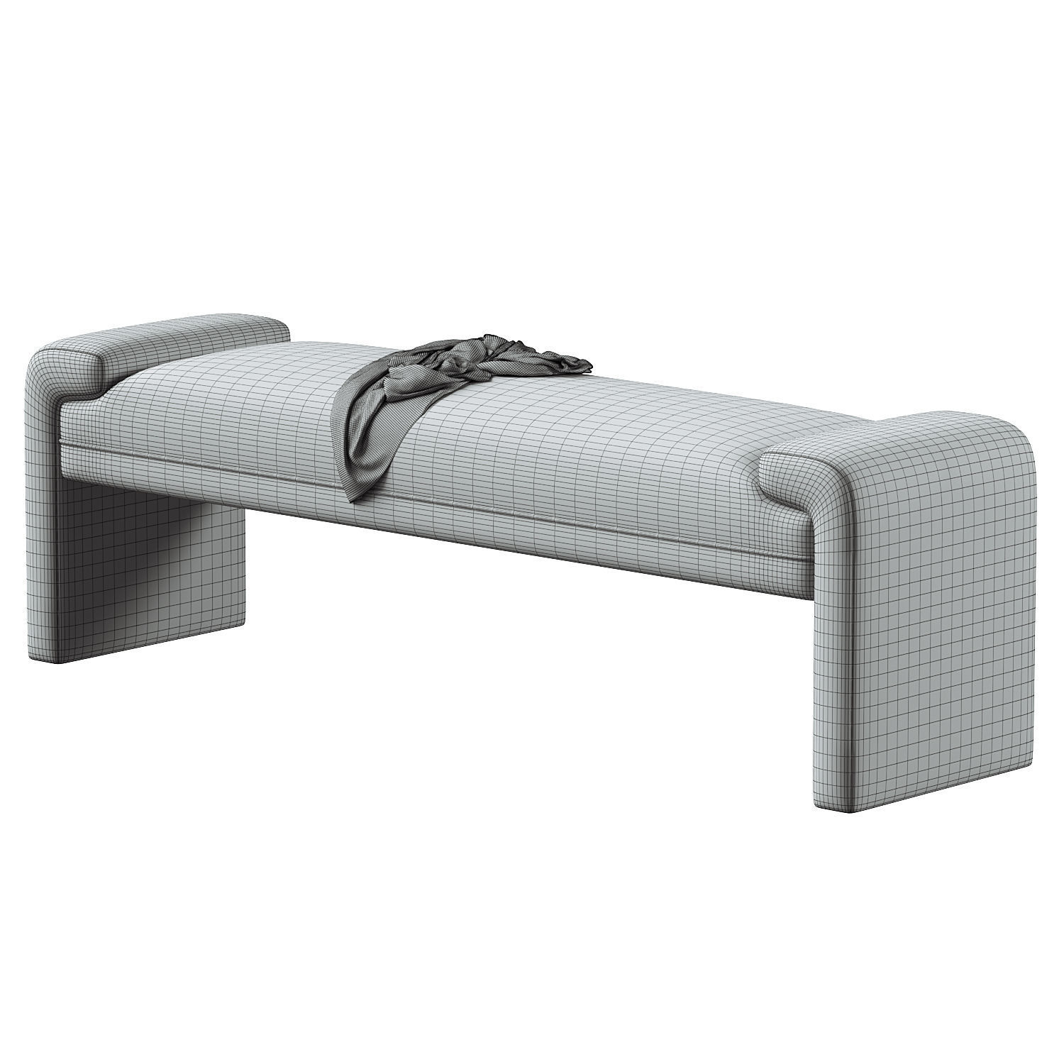 Andrea Checkered Pattern Bench 3D model_3