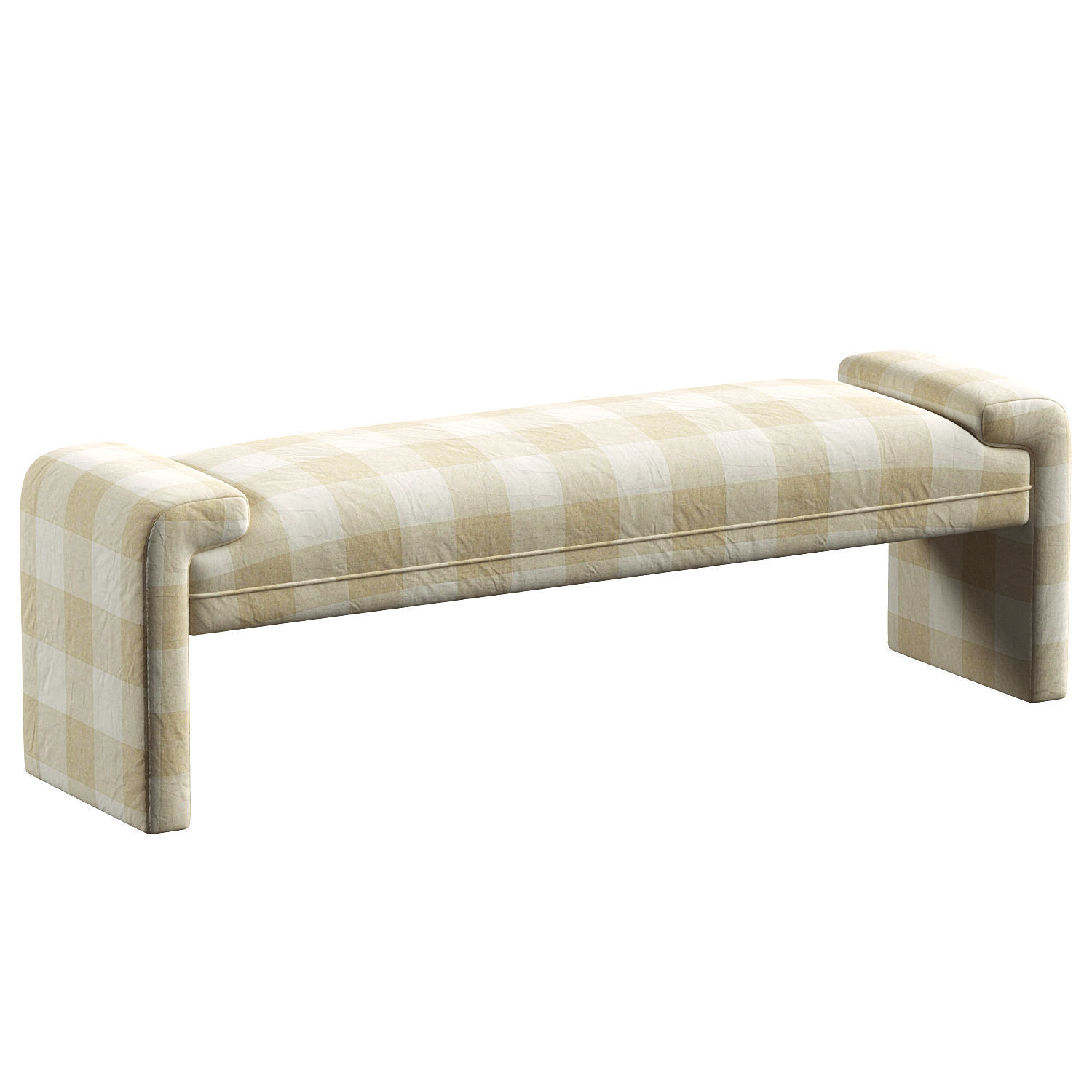 Andrea Checkered Pattern Bench 3D model_1