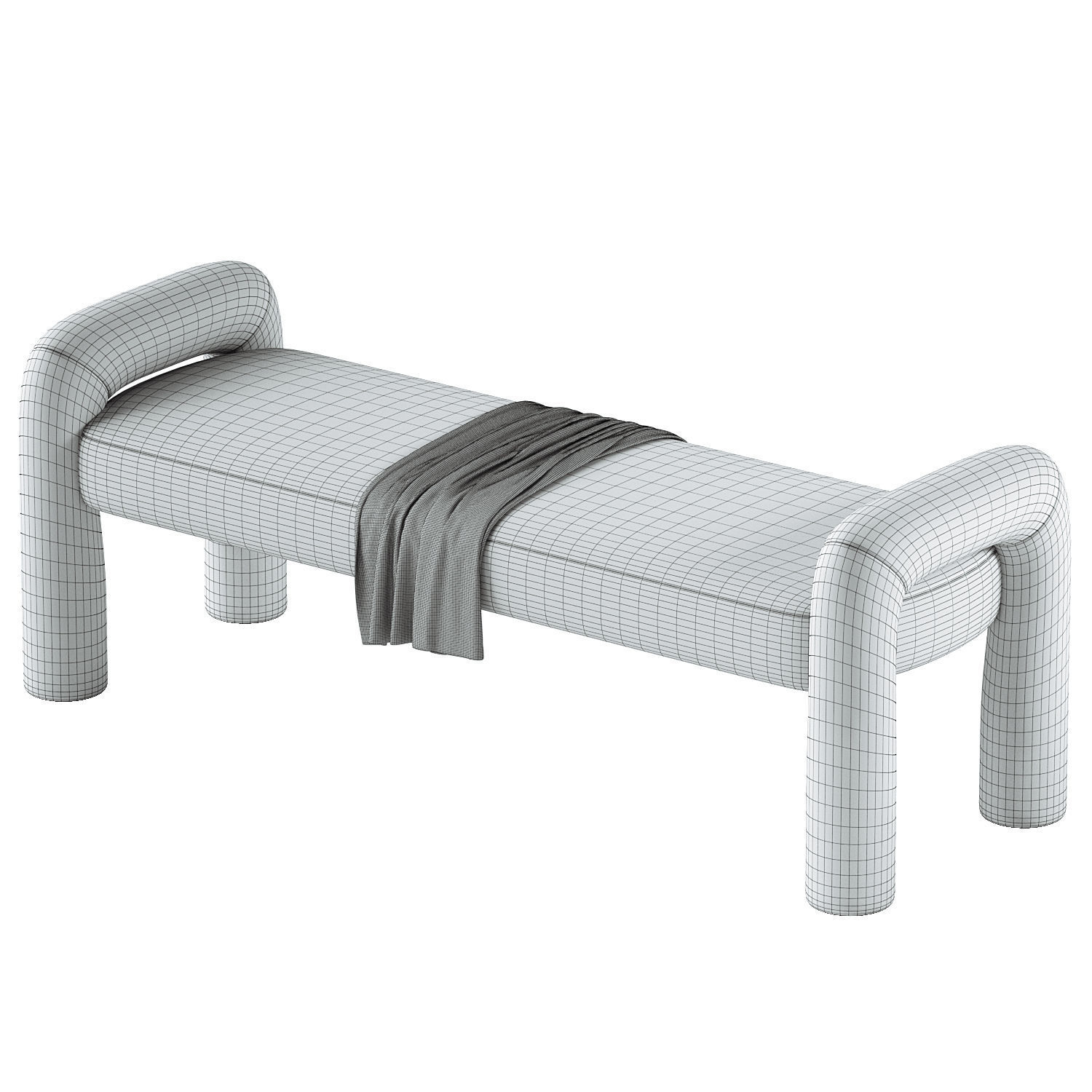 Sabri Fluffy Bench 3D model_3