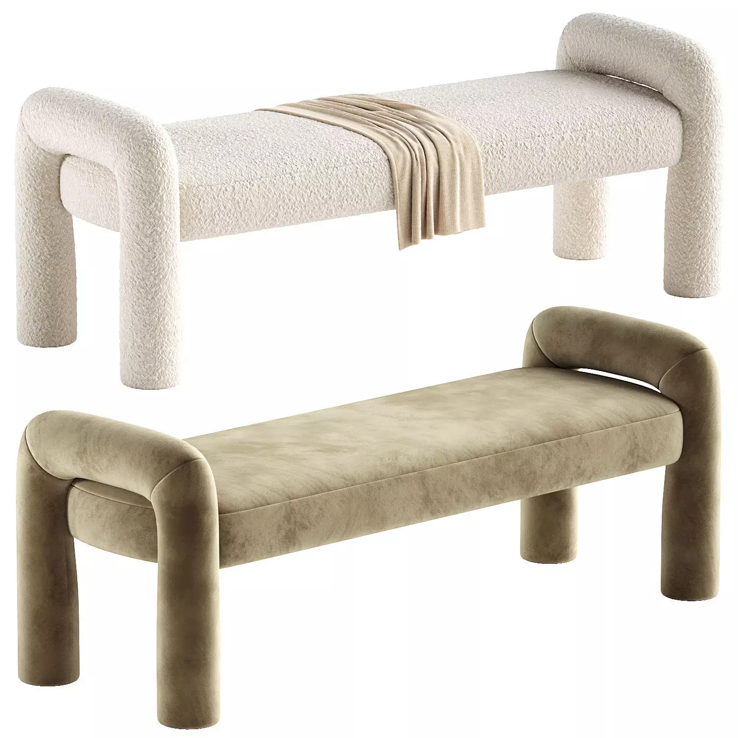 Sabri Fluffy Bench 3D model_0