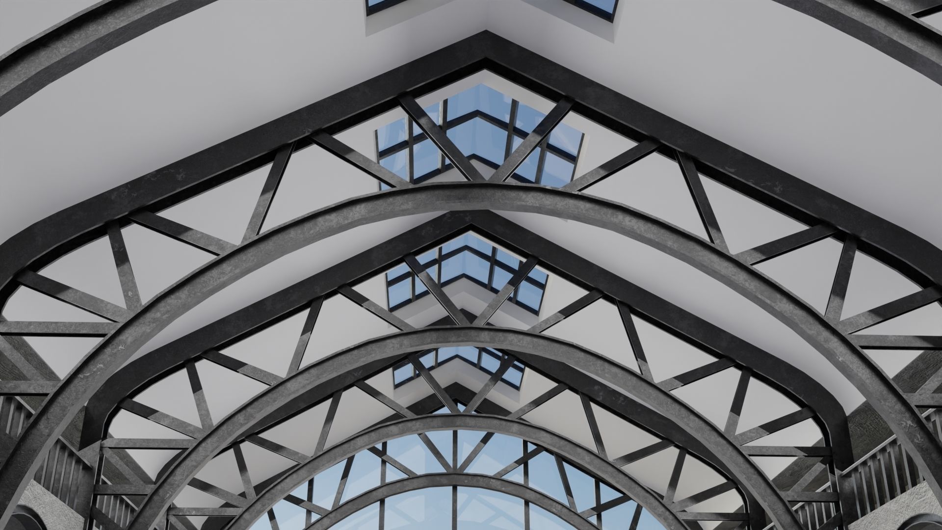 Warehouse Hangar Interiror Low-poly 3D model_5