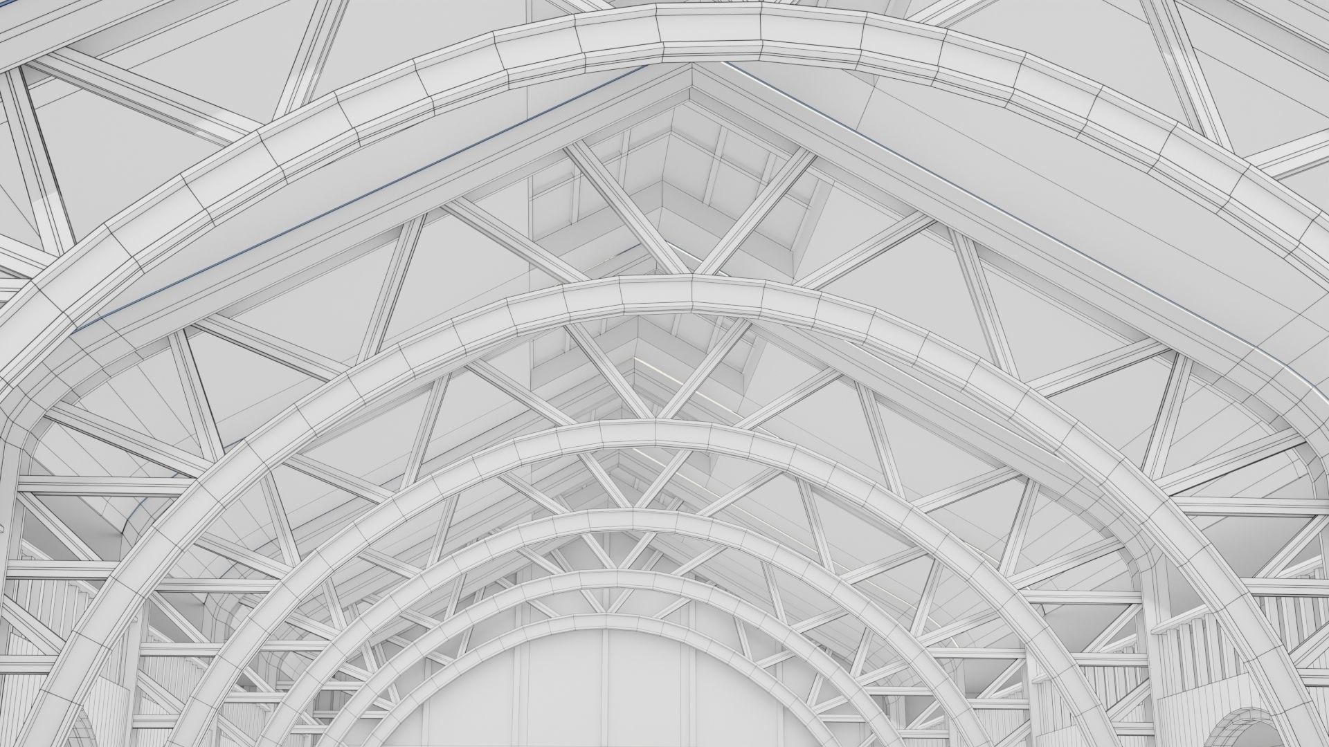 Warehouse Hangar Interiror Low-poly 3D model_12