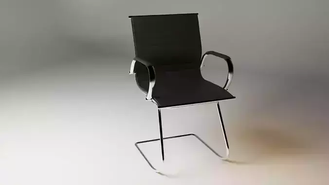 Black office chair with chrome frame