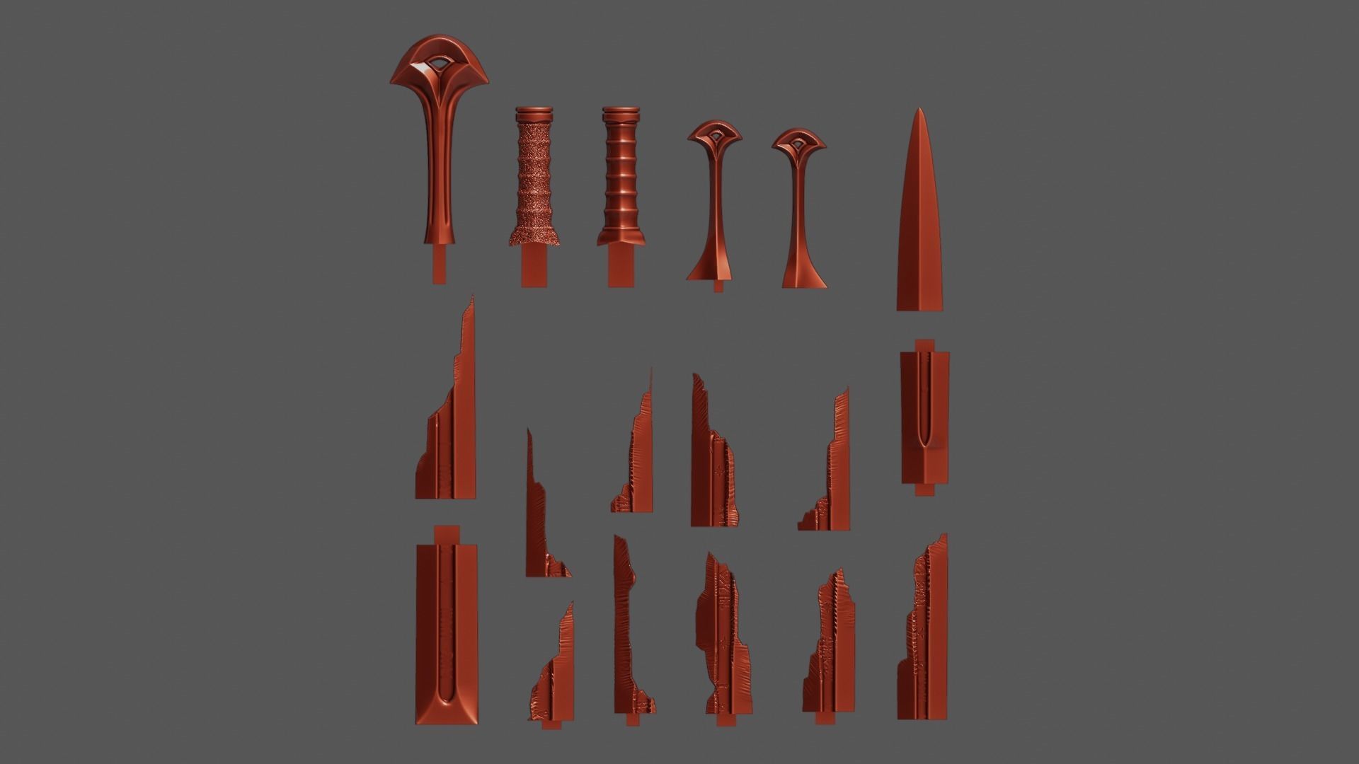 Shards of Narsil -- Lord of The Rings -- 3D Print Ready STL 3D print model_7