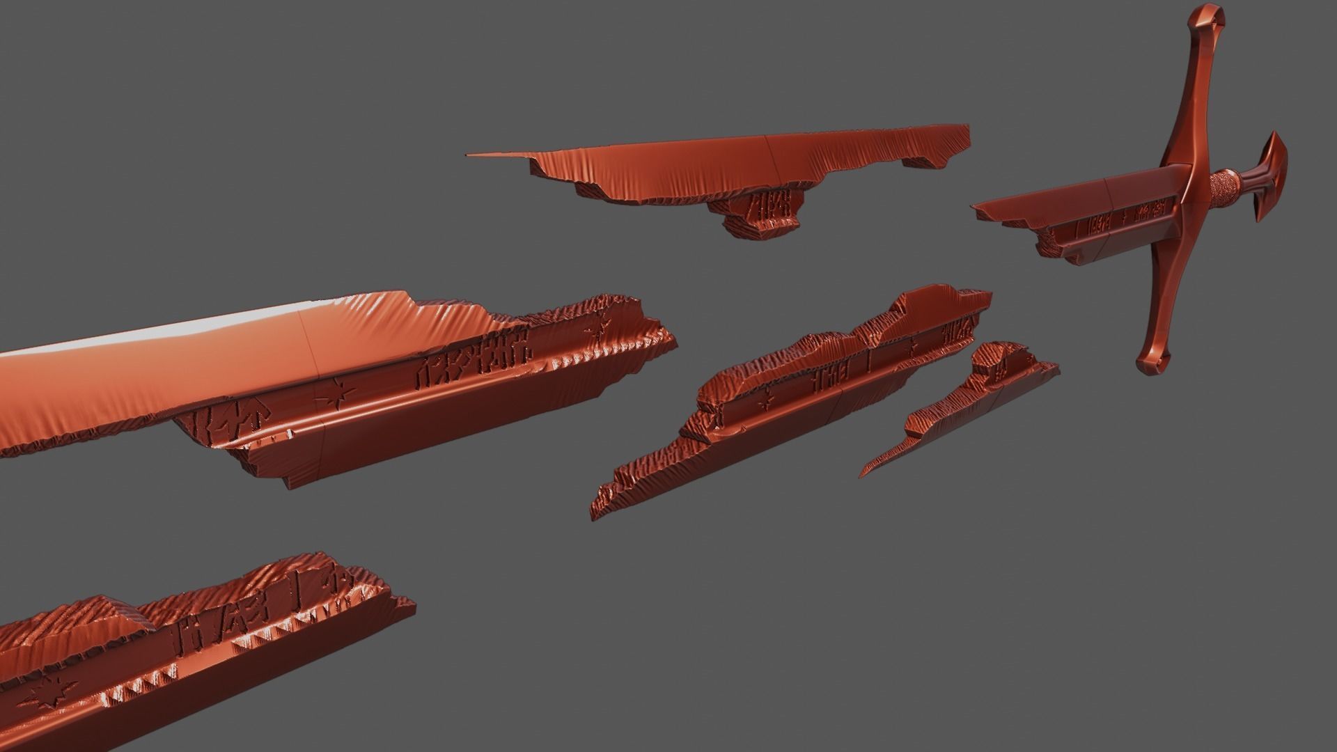 Shards of Narsil -- Lord of The Rings -- 3D Print Ready STL 3D print model_8
