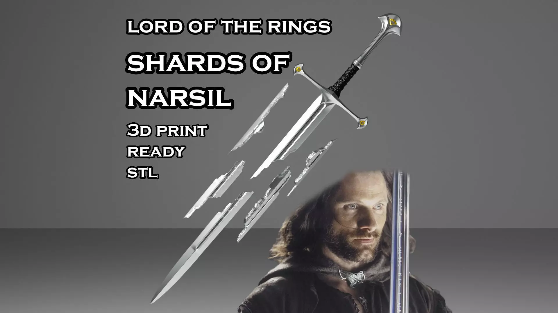 Shards of Narsil -- Lord of The Rings -- 3D Print Ready STL 3D print model_0
