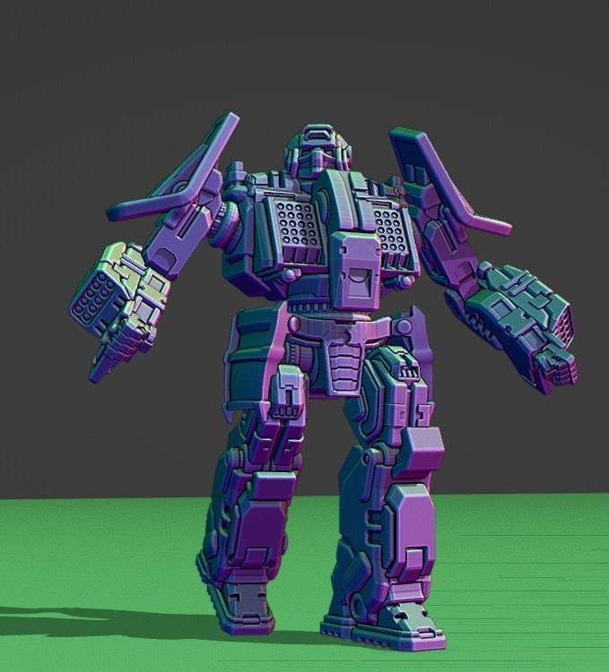 Freddy Axehand Combat Mecha  3D print model_6