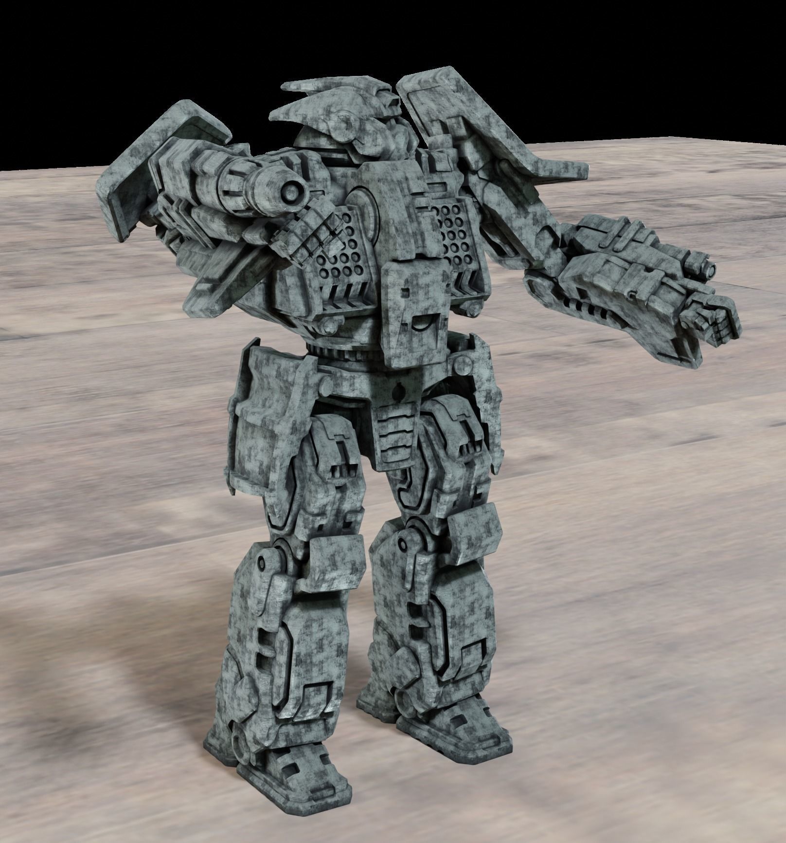 Freddy Axehand Combat Mecha  3D print model_2